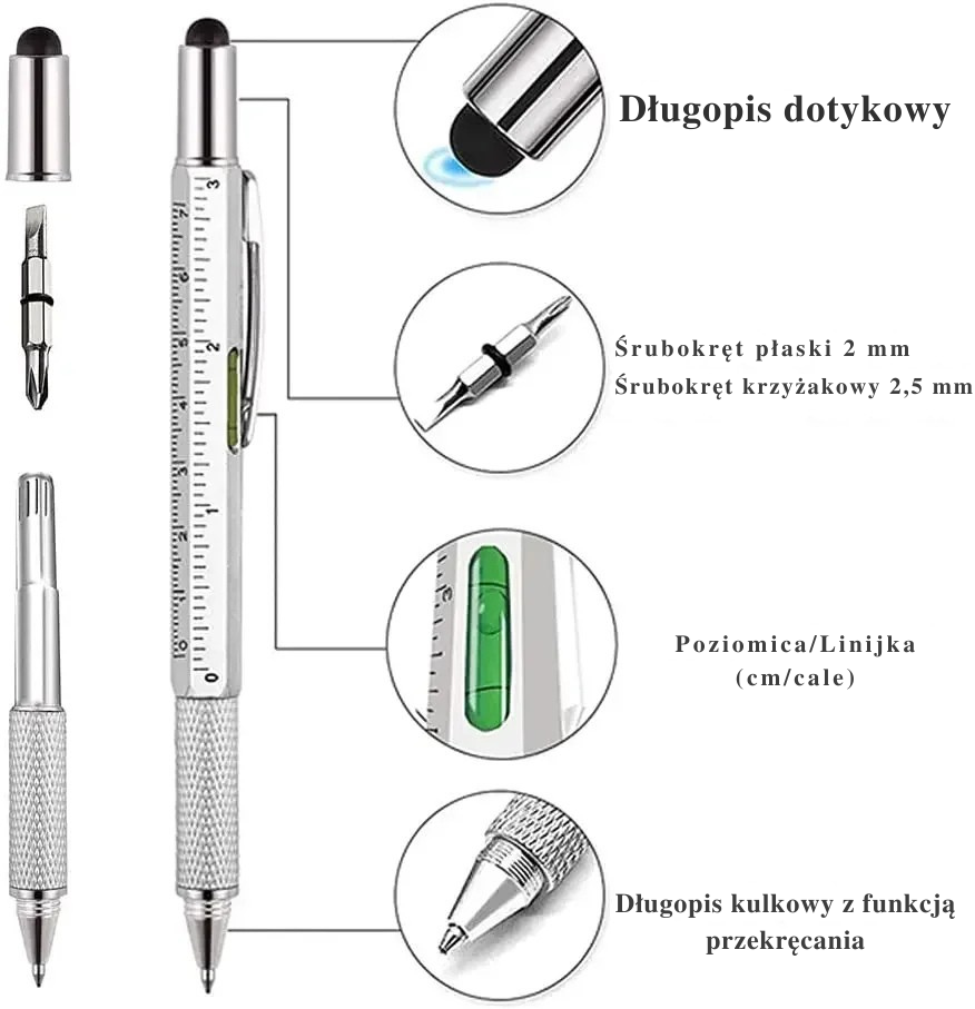 OmniPen™ 6w1 - Wielofunkcyjny Długopis Taktyczny